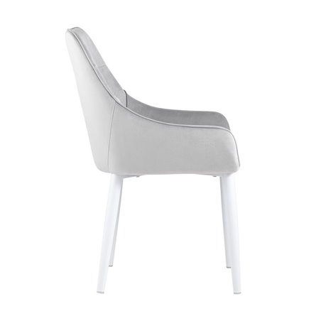 Диана велюр цвет серый ножки белые из металла