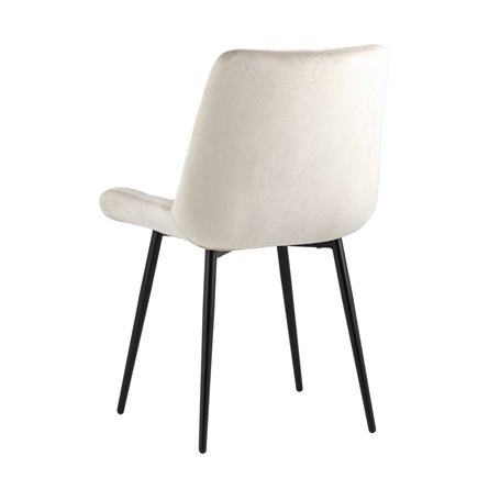 Остин велюр бежевый обеденный ножки металл черный