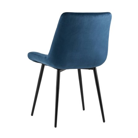 Остин велюр пыльно-синий обеденный ножки металл черный