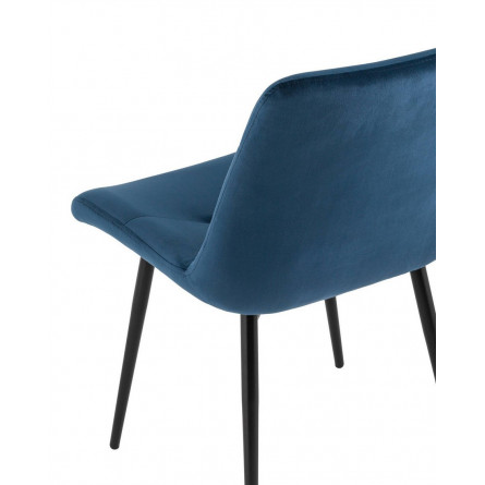 Остин велюр пыльно-синий обеденный ножки металл черный