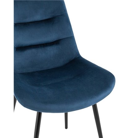 Остин велюр пыльно-синий обеденный ножки металл черный