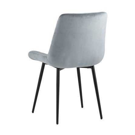 Остин велюр серый обеденный ножки металл черный