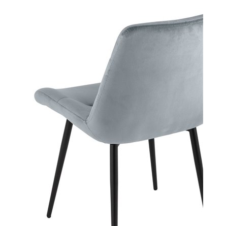 Остин велюр серый обеденный ножки металл черный