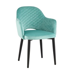 Остин велюр синий обеденный ножки металл черный