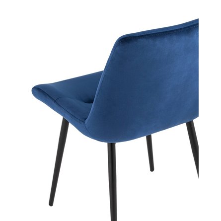 Остин велюр синий обеденный ножки металл черный