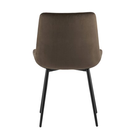 Остин велюр тёмно-коричневый обеденный ножки металл черный