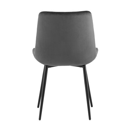 Остин велюр тёмно-серый обеденный ножки металл черный