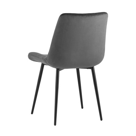 Остин велюр тёмно-серый обеденный ножки металл черный