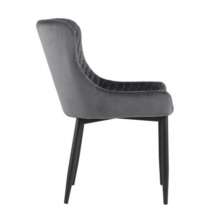 Ститч ткань велюр серый прострочка, черные металлические ножки