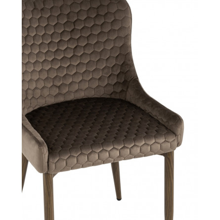 Ститч Хани велюр коричневый обеденный ножкипод темное дерево