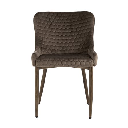 Ститч Хани велюр коричневый обеденный ножкипод темное дерево