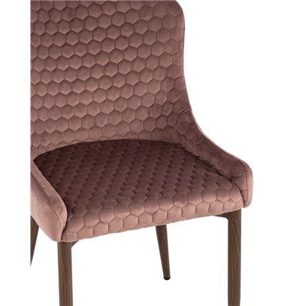 Ститч Хани велюр пыльно-розовый обеденный ножки под темное дерево