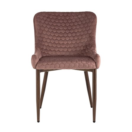 Ститч Хани велюр пыльно-розовый обеденный ножки под темное дерево