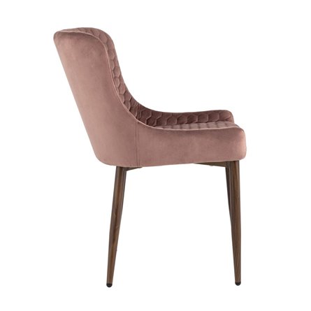 Ститч Хани велюр пыльно-розовый обеденный ножки под темное дерево