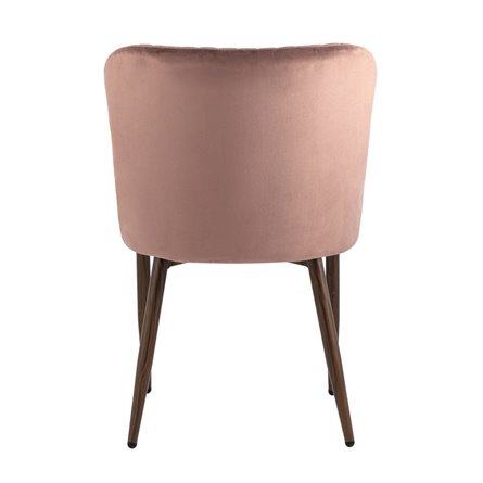 Ститч Хани велюр пыльно-розовый обеденный ножки под темное дерево