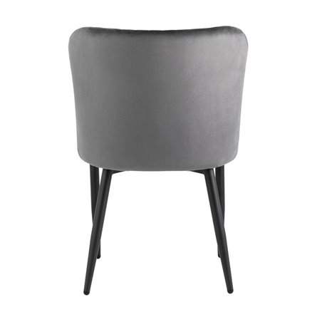 Ститч Хани велюр серый обеденный ножки металл черный