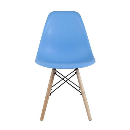 Eames Style DSW голубой, литой полипропилен, стальной каркас, натуральный массив бука