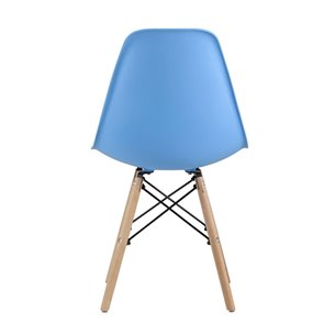 Eames Style DSW голубой, литой полипропилен, стальной каркас, натуральный массив бука