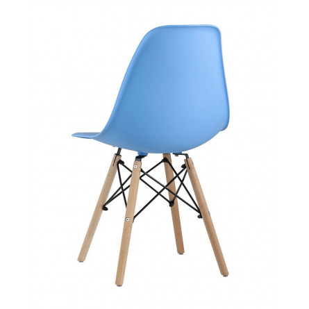 Eames Style DSW голубой, литой полипропилен, стальной каркас, натуральный массив бука
