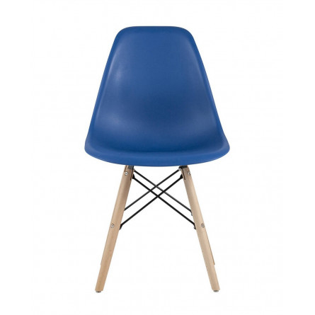 Eames Style DSW синий пластиковый, сталь, натуральный массив бука, 4 шт.