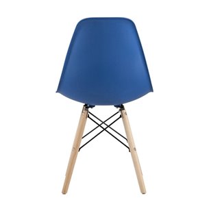 Eames Style DSW синий пластиковый, сталь, натуральный массив бука, 4 шт.