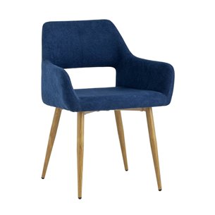 Кромвель синий обивка плотная ткань, металлические ножки