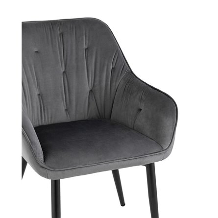 Алекса серый обивка велюр ножки металл цвет черный