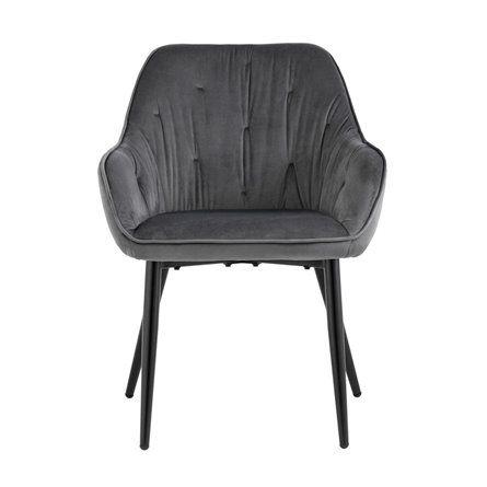 Алекса серый обивка велюр ножки металл цвет черный