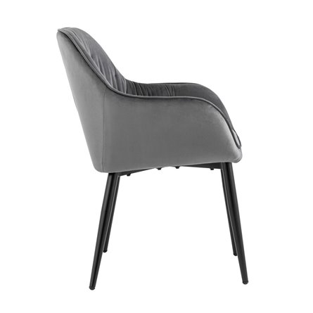 Алекса серый обивка велюр ножки металл цвет черный