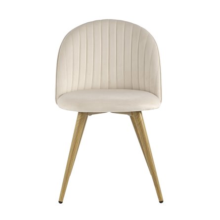 Лион Страйпс кремовый обивка из велюра спинка с вертикальной прострочкой металлический каркас с