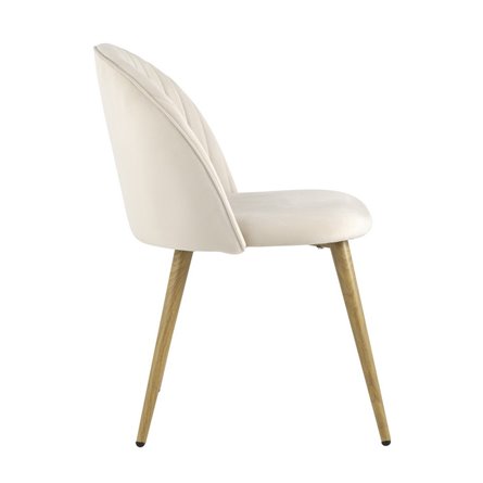 Лион Страйпс кремовый обивка из велюра спинка с вертикальной прострочкой металлический каркас с