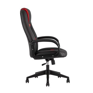 TopChairs ST-CYBER 8 RED ткань/экокожа черный/красный