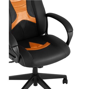 TopChairs ST-CYBER 8 черный/оранжевый эко.кожа крестовина пластик