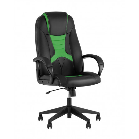 TopChairs ST-CYBER 8 черный/салатовый эко.кожа крестовина пластик