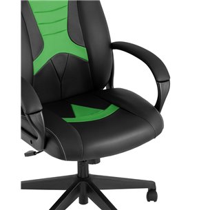 TopChairs ST-CYBER 8 черный/салатовый эко.кожа крестовина пластик