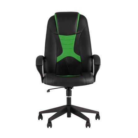 TopChairs ST-CYBER 8 черный/салатовый эко.кожа крестовина пластик