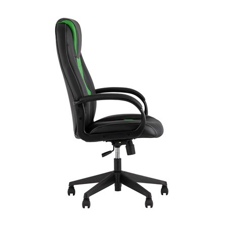 TopChairs ST-CYBER 8 черный/салатовый эко.кожа крестовина пластик