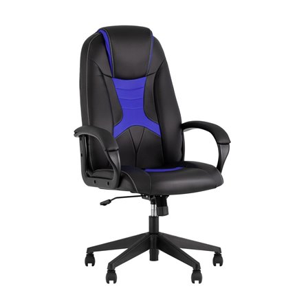 TopChairs ST-CYBER 8 черный/синий эко.кожа крестовина пластик