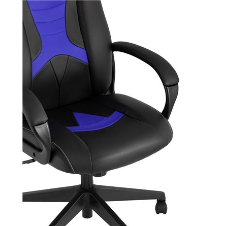 TopChairs ST-CYBER 8 черный/синий эко.кожа крестовина пластик