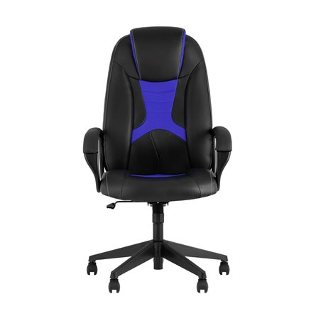TopChairs ST-CYBER 8 черный/синий эко.кожа крестовина пластик