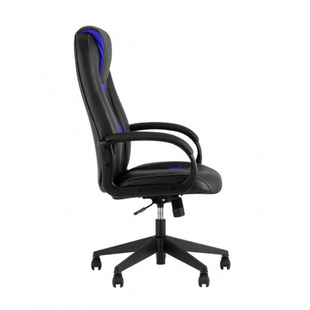 TopChairs ST-CYBER 8 черный/синий эко.кожа крестовина пластик