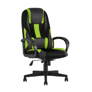 TopChairs ST-CYBER 9 GREEN ткань/экокожа черный/зеленый
