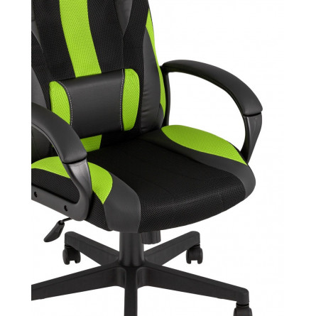 TopChairs ST-CYBER 9 GREEN ткань/экокожа черный/зеленый