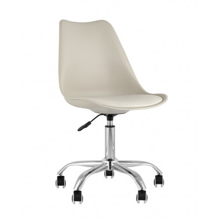 BLOK NEW пластиковый бежевый подушка из экокожи крестовина металл