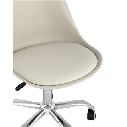 BLOK NEW пластиковый бежевый подушка из экокожи крестовина металл