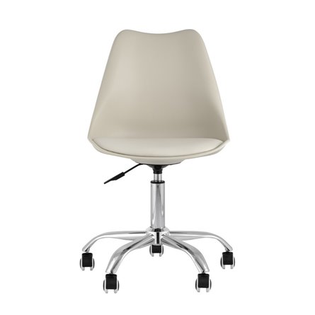 BLOK NEW пластиковый бежевый подушка из экокожи крестовина металл