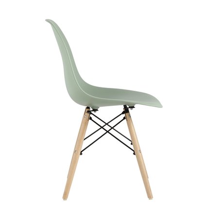 Style DSW серо-зеленый, литой полипропилен, стальной каркас, натуральный массив бука