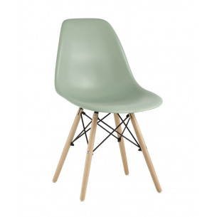 DSW серо-зеленый, литой полипропилен, стальной каркас, натуральный массив бука