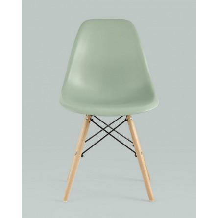 DSW серо-зеленый пластик каркас из металла ножки натуральный массив бука