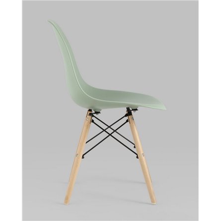 DSW серо-зеленый пластик каркас из металла ножки натуральный массив бука